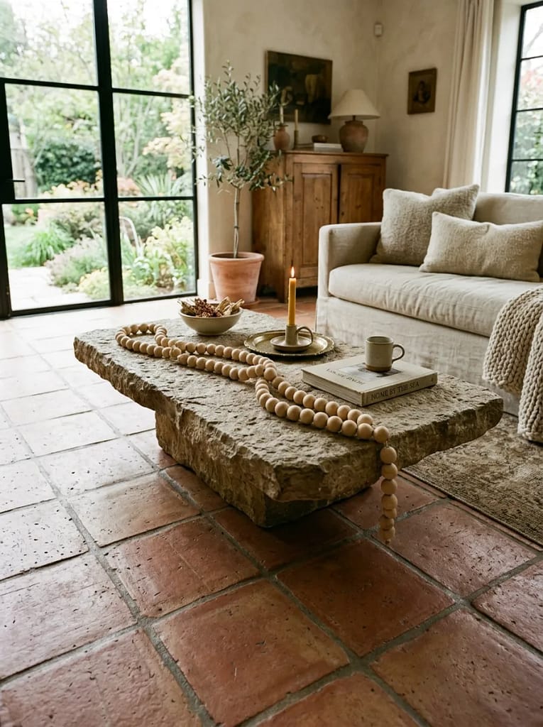24 Fall Coffee Table Decor Ideas for Cozy Autumn Style 14 Wooden Bead Garland