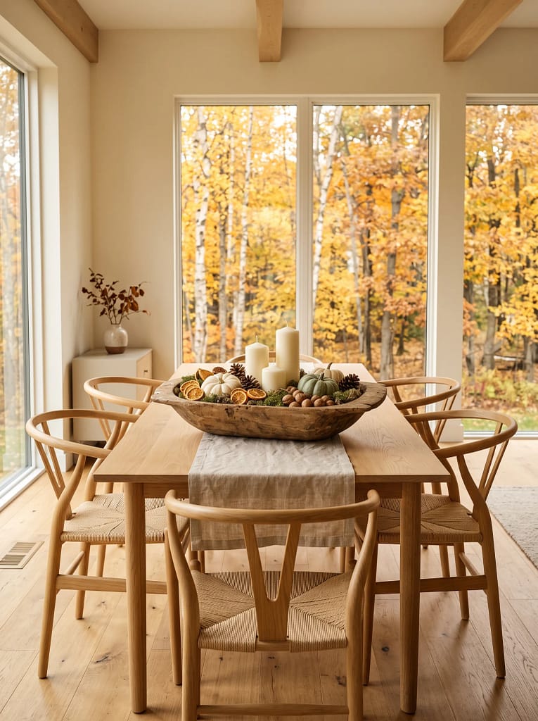 21 Harvest Table Centerpiece Ideas Guests Will Love 3 Wooden Dough Bowl Arrangement