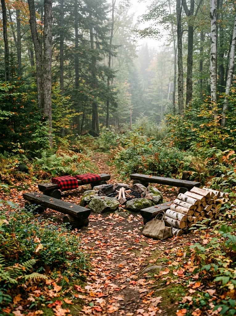 20 Fall Fire Pit Ideas for Cozy Backyard Evenings 10 Woodland Fire Pit Retreat